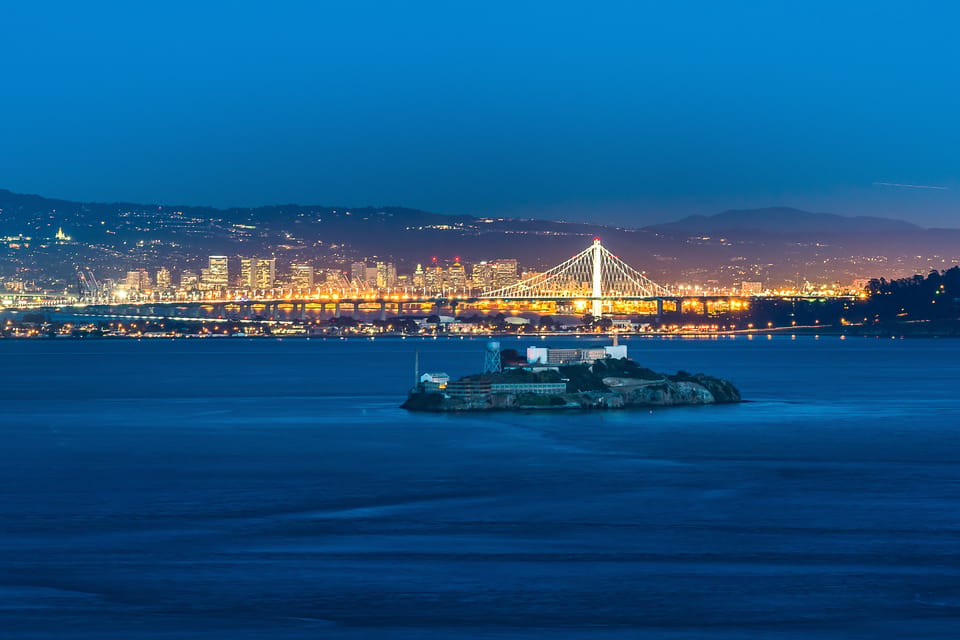 From San Francisco: Alcatraz Night & Muir Woods & Sausalito - Ferry across the Bay: scenery with a built-in break