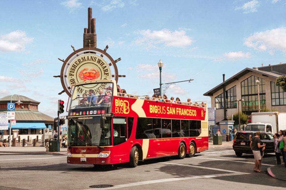 SF: Golden Gate Cruise & Hop-On Hop-Off Bus Tour (Save 15%) - Using the route: stop-by-stop from Pier 41 to the waterfront icons
